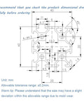 Technical drawing dimensions for 4 Pack V Slot 4040 Aluminum Extrusion Profile 59 Inch European Standard Anodized Linear Rail