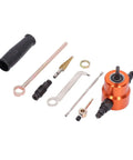Dual Head Electric Nibbler Attachment For Metal Cutting with 360 Degree Rotating Cutter shown with accessories and tools.