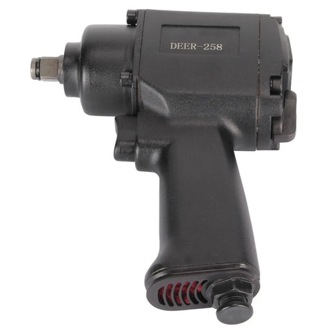1/2 Inch Air Impact Wrench Delivering Killer 7500 Rpm Thrust And A Beefy 880 Ft Lbs Breakaway Grip side view of black pneumatic tool