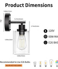Modern Black Wall Sconce With Sleek Led Fixtures Compact Indoor Lighting measuring 5.11x3.85x10.62 inches, perfect for bedroom and bathroom.