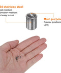 Hardcore 20 Piece Pack Of 304 Stainless Steel Ball Point Spring Plungers held in hand, showcasing precise positioning locks.