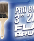 Two Pack 3 Inch Flat Paint Brushes With Durable Wood Handles And Thick Synthetic Filament For Faster Coats