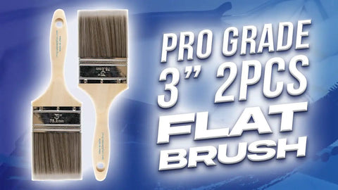 Two Pack 3 Inch Flat Paint Brushes With Durable Wood Handles And Thick Synthetic Filament For Faster Coats