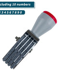 Killer 4 Digit Number Roller Stamp With Changeable Dial Wheel For Egg Dating And Custom Marking No Sweat Setup Heavy Duty Rubber Rolling Tool showing adjustable dials and red handle.