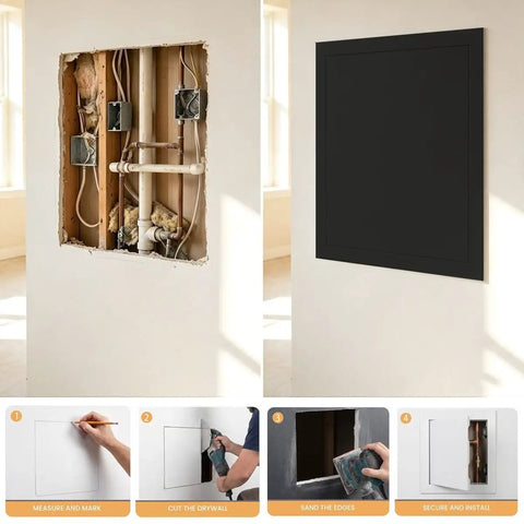 Heavy Duty Steel Access Panel For Drywall With Sleek Flush Mount Design No Sweat Push To Open Wall And Ceiling Door installation steps