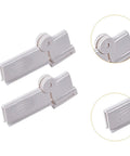 Jisader Two Pack Milk Carton Sealing Clips With Rotating Design For Boxed Drinks And Food Bags, durable white plastic material.