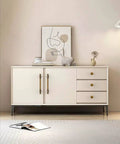 Stylish dresser with five pack antique brass cabinet knobs and round single hole pulls for kitchen cabinets drawers and dressers.