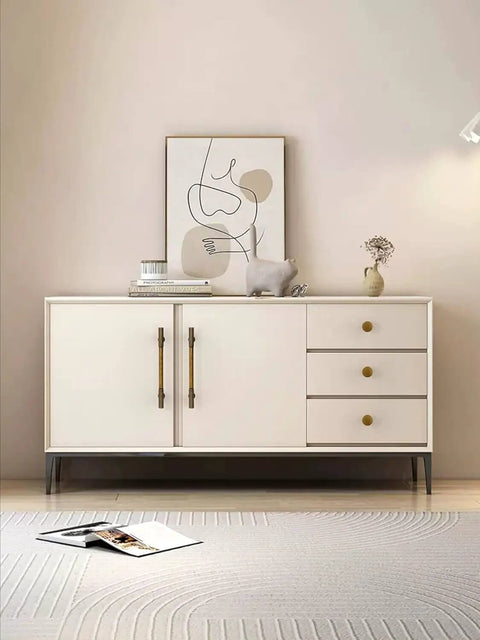 Stylish dresser with five pack antique brass cabinet knobs and round single hole pulls for kitchen cabinets drawers and dressers.
