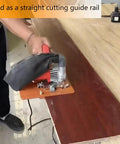 Rugged As Nails Circular Saw Base Plate Swap Out Bottom Board in use for clean cuts, 28x25cm engineering plastic, preventing flying chips.