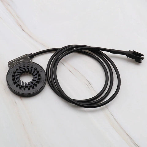 Street Ready Dual Hall PAS Pedal Sensor System For Electric Bicycles With 12 Magnets Cadence And Speed Output Waterproof Plug Easy Install Auto Detects Forward And Reverse Pedal Rotation Fast Power Assist KT V12L
