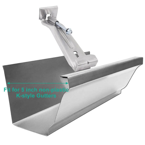 Tough As Nails 8 Pack 5 Inch Aluminum Gutter Hangers Heavy Duty Hidden Hooks With Pre Installed Galvanized Screws For Quick K Style Rain Gutter Repairs And Sagging Gutters Fix, showing 5 inch aluminum gutter bracket.