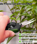 Close-up of Two Pack Curved Blade Garden Pruners, Lightweight 6.5 Inch Pruning Shears with Ergonomic Non Slip Grips in use