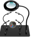 Helping Hands Soldering Station With 10X Magnifying Glass And Built In Light, Stand And PCB Holder on magnetic base