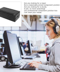 Slick Black Plastic Junction Box Cases For Circuit Boards With Secure Snap Lid Design on a desk, ideal for DIY projects.