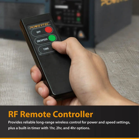 RF remote control for Heavy Duty 3 Speed Air Filtration System With RF Remote Control For Garage And Workshop, ergonomic design.