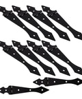 Beefy Heavy Duty Iron Gate Hinge Set, 10 Piece For Fences And Garden Gates, Weatherproof Bearing Weight Door Hinges