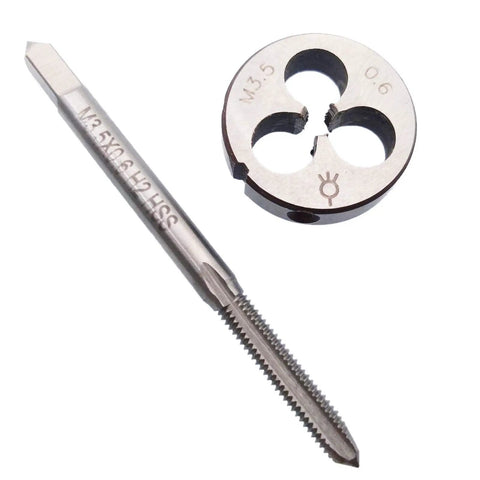Pro Grade M3.5 X 0.6mm Tap And Die Set Right Hand Metric Thread HSS For Clean Precise Threading Includes 55mm Tap And 20mm Die OD Perfect For DIY Builders Model Makers And Everyday Maintenance