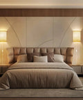 Plug In Wall Sconces Set Of Two With Three Adjustable Color Temperatures and Built In Switch for ambient bedroom lighting.