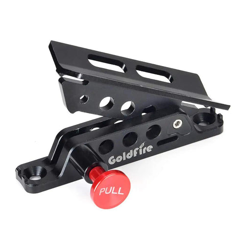 Quick Release Fire Extinguisher Mount For Roll Bars Aluminum Bottle Holder Ready To Grab And Go Easy On Off Adjustable Fit For Jeep Wrangler TJ JK JL JKU UTV Polaris RZR Ranger Black - side view with red pull pin