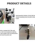 Details of the Automatic Label Applicator With Integrated Code Printer For Round Bottles, featuring photoelectric detector and fiber optic amplifier.