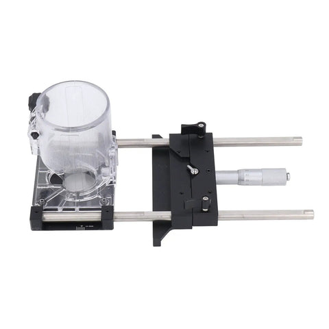 Precision Router Fluting Jig With Micro Adjustment Shim And 0 To 18 Mm Range Tough Aluminum Alloy Build top view with adjuster