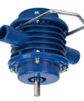Mini Self Priming Drill Pump Hooks Up To Your Electric Drill To Shift Water Like A Champ During Aquarium Maintenance Sink Drainage Or Flood Cleanup While Featuring Thermal Overload Safety in blue plastic, showing pumps and metal shaft.