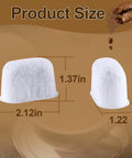 Charcoal water filter cartridges for Breville espresso machines, white felt, 2-pack; front view 2.12in wide