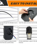 Hassle Free Install Vinyl Siding Light Mount Block With Built In Electrical Box Outdoor Side Mount Kit For One Half Inch Lap Double And Four Inch Siding Black installed on black siding with outdoor light