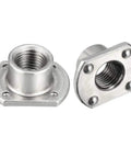 Top Shelf Tab Base Weld Nuts, 7 16 20 UNC Carbon Steel Machine Screw Fasteners, Rock Solid Silver Inserts For Heavy Duty Furniture And Road Ready Rigs, 10 Piece Pack, silver square weld nuts with flanges