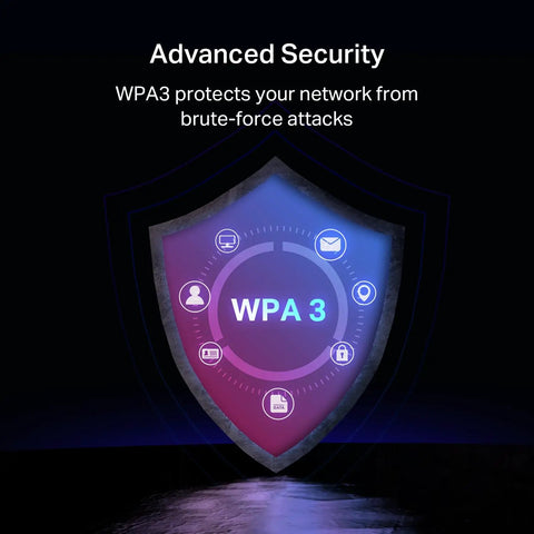 Shield with WPA3 icon on dark background, WiFi 7 PCIe Card For Desktop PC With Bluetooth 5.4, Beast Mode Tri Band Wireless Adapter