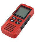 7-in-1 for stud Finder Wall Scanner LCD Display Deep Scan 7-in-1 in red with buttons and LCD screen, showing side view.