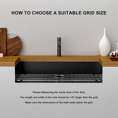 How to choose a suitable grid size with heavy duty stainless steel kitchen sink grid protector for single bowl basins.