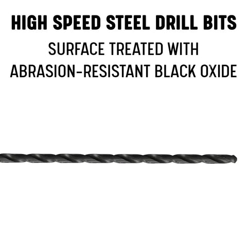Thirteen Sixteenths Inch Extra Long HSS Drill Bit With Half Inch Shank For Heavy Duty Drilling, Pro Grade Black Oxide Finish