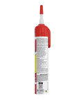 Side view of Flex Caulk 9 oz white sealant tube with red nozzle; waterproof, paintable hybrid polymer.