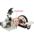 Pro Workhorse Belt Grinder And Power Sander Featuring Knockout Variable Speed Settings Heavy Duty Dual Stand Mount with motor and adjustable settings.