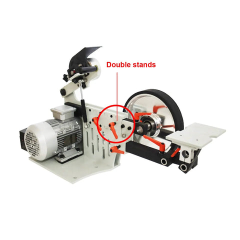 Pro Workhorse Belt Grinder And Power Sander Featuring Knockout Variable Speed Settings Heavy Duty Dual Stand Mount with motor and adjustable settings.