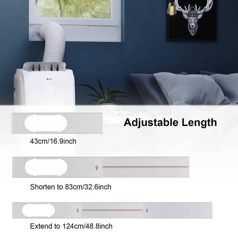 Adjustable Window Vent Kit For Portable Air Conditioners, 5.9 Inch Exhaust Hose, Seals Horizontal And Vertical Sliding Windows, No Fuss Install