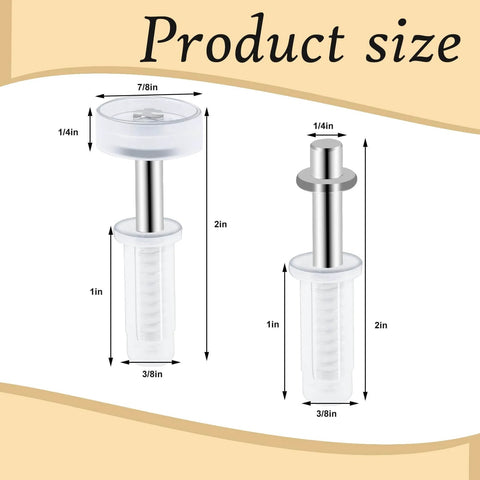 Six Piece Bi Fold Door Top Roller Guide Wheel And Top Pivot Spring Loaded Bifold Door Hardware Repair Kit For Doors One To One And Three Eighths Inch Thick Folding Doors Sliding Closet Barn Pocket Doors Easy To Install with product dimensions shown