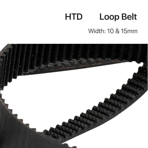 Close-up of Beefy Closed Loop Timing Belt for Linear Motion, Low Noise Non Slip, Elastic Shock Absorption, Durable Materials, Long Life, 336 15