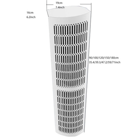 Heavy Duty Wall Mount Air Curtain With Dual Speed Remote Fast Hot And Cold Airflow Blocks Drafts Pests And Dust labeled dimensions