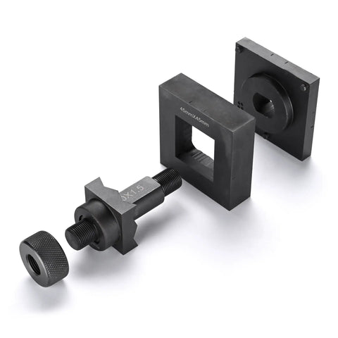 Square Hydraulic Knockout Punch Die 45x45mm Heavy Duty Hole Punch Attachment components displayed on a white background