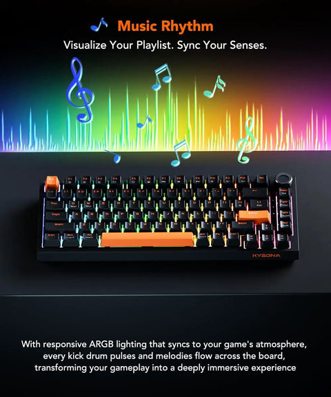 Big Time Wired Mechanical Gaming Keyboard With Hall Effect Magnetic Switches And Fully Adjustable Actuation Serving Breakneck Rapid Trigger And Crisp Multi Function Knob For Savage Pc Mac Setup with ARGB lighting in a vibrant setup.