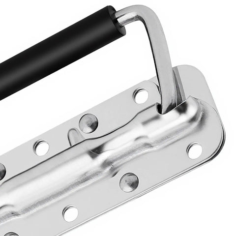 Heavy Duty 8 Pack Spring Loaded Case Handles With Rubber Grip, Folding Surface Mount Chest Hardware For Flight Bags And Speaker Cabinets, Silver Cast Iron Construction Built Like A Tank For Road Warriors