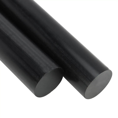 Two Pack Black Round Acetal Copolymer Rods 1.57 x 11.8 Inches For DIY Projects Like Spacers, Bushings, And Plastic Bar Stock Made From Durable POM Great For Precision Machining And Everyday DIY Use, black POM rods close-up