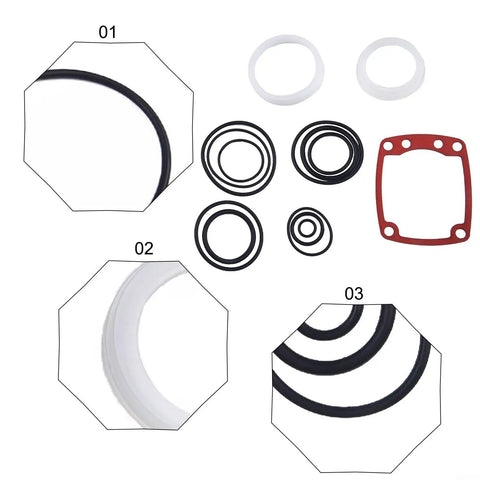 Heavy Duty Pneumatic Framing Nailer Maintenance Kit With O Ring Set Cylinder Seal And Rubber Gasket For Paslode 3250 F16 Air Tools includes various seals and gaskets.