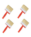 4 Piece Stain Applicator Brush Set With Natural Bristles For Decks Terraces And Furniture Coatings Pro Grade Quality For Solvent Based Paints
