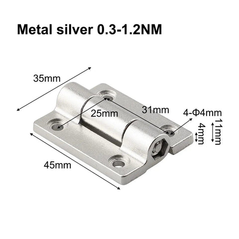 Smooth Ride Concealed Door Hinges With Zinc Alloy Construction Adjustable Torque Flat Hinge 360 Degree Rotation silver metal