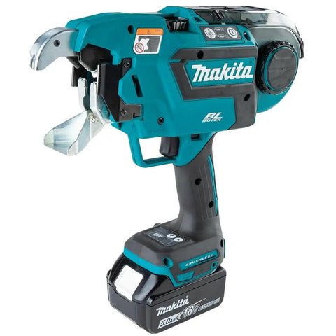 Makita 18 Volt LXT Brushless Cordless Deep Capacity Rebar Tying Tool Kit with 5 Amp Hour Battery and Charger. Powerful wire tie gun.