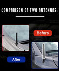Flag Style Carbon Fiber Short Truck Antenna With Valve Stem Caps Universal Mast For Silverado F150 F250 F350 Avalanche And Other Rigs Black Weatherproof Easy Install Car Accessories before and after comparison