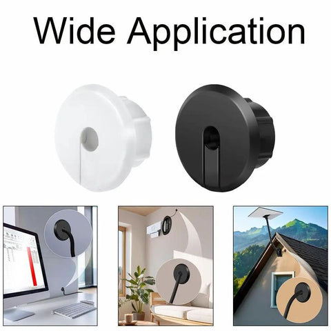Super Sleek Black Plastic 3 4 Inch Wall Cable Grommets Starlink Routing Kit Pass Through Holes For Neat Wire Management On Desks And Tables To Keep Cords Hidden And Setup Looking Clean And Modern, black and white grommets